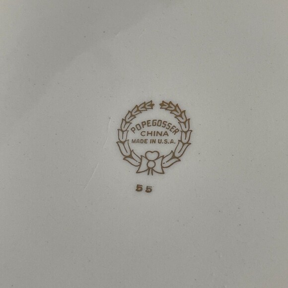 Pope Gosser Encore Soup Cereal Bowls Platinum Trim 7 5/8" across Lot of 5 - Picture 8 of 9